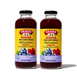 Bragg Organic Apple Cider Vinegar Refresher, Concord Grape & Hibiscus, 16 fl oz